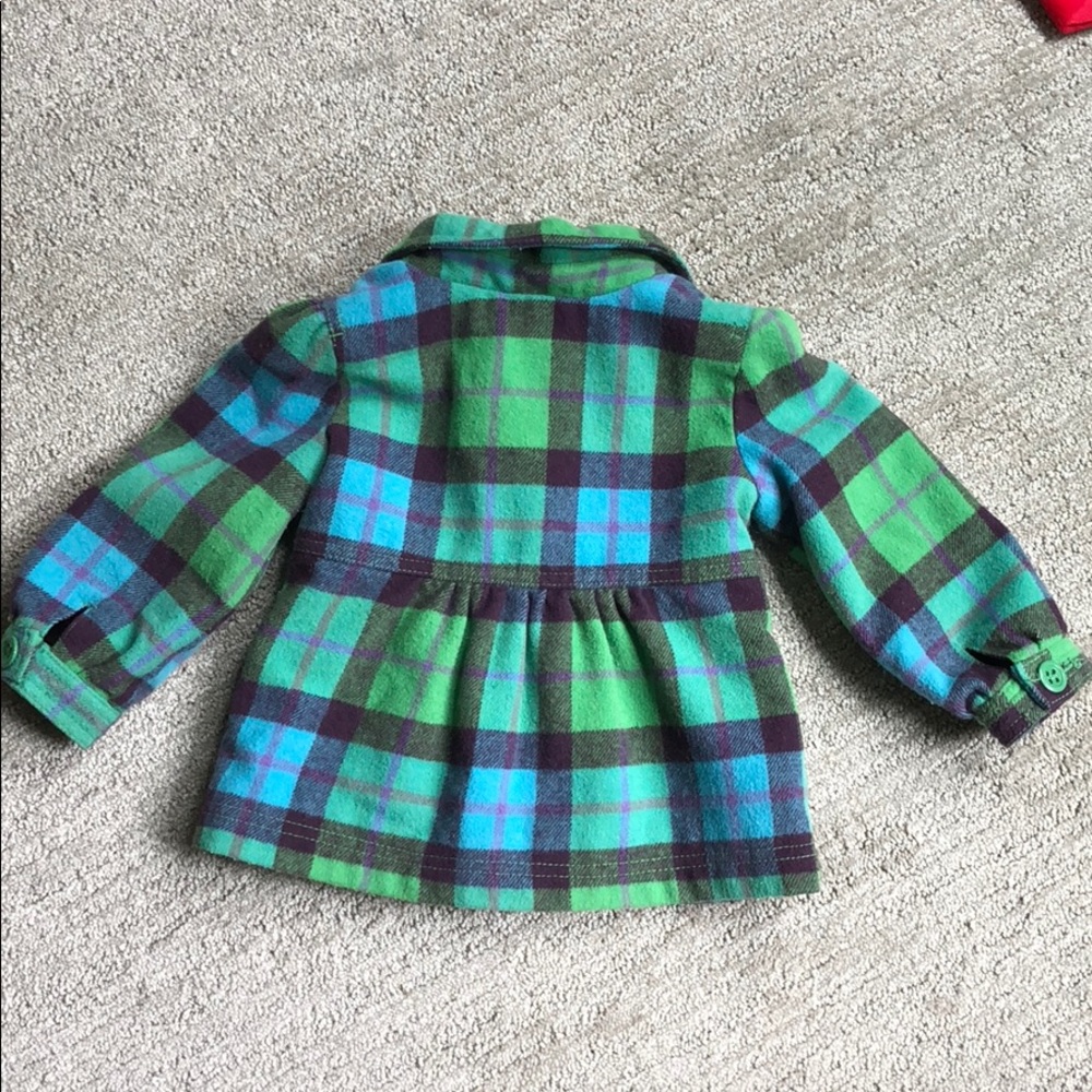 Kid’s Plaid Pea Coat - Picture 2 of 3
